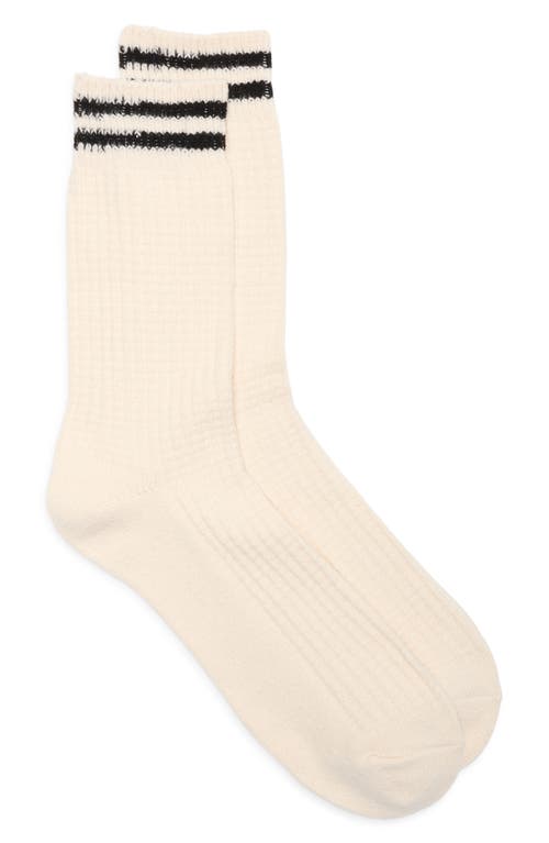 Nordstrom Waffle Texture Cotton Blend Crew Socks In White