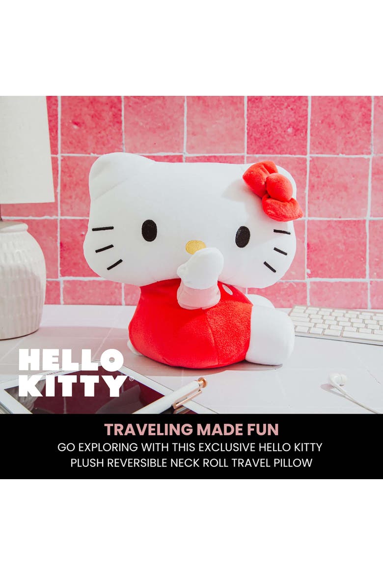 Sanrio Hello Kitty Reversible Neck Roll Pillow and Plush Toy, Alternate, color, Red