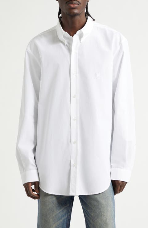 Cotton Poplin Button-Down Shirt