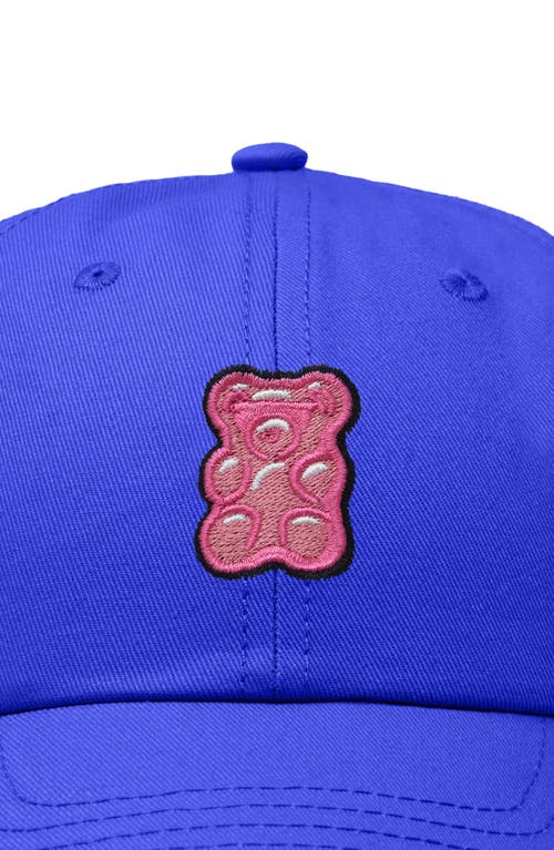 Dalix Pink Gummy Embroidered Casual Cap In Royal Blue