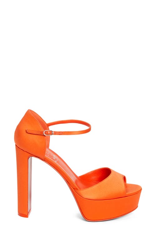 Christian Louboutin Sandaloo Silk Satin Platform Sandal In Magma/lin Magma