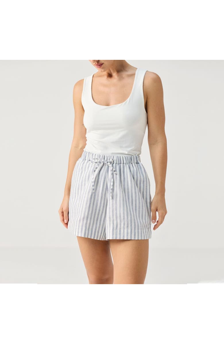 Reistor Relaxed Fit Striped Linen Shorts, Main, color, Striped Linen