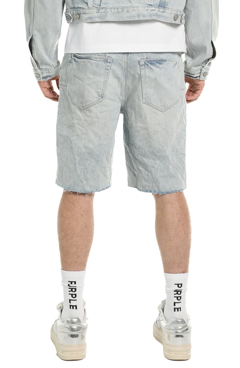 PURPLE BRAND Nova Raw Hem Denim Shorts, Alternate, color, Light Indigo