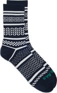 Bombas Checker Fair Isle Half Calf Socks