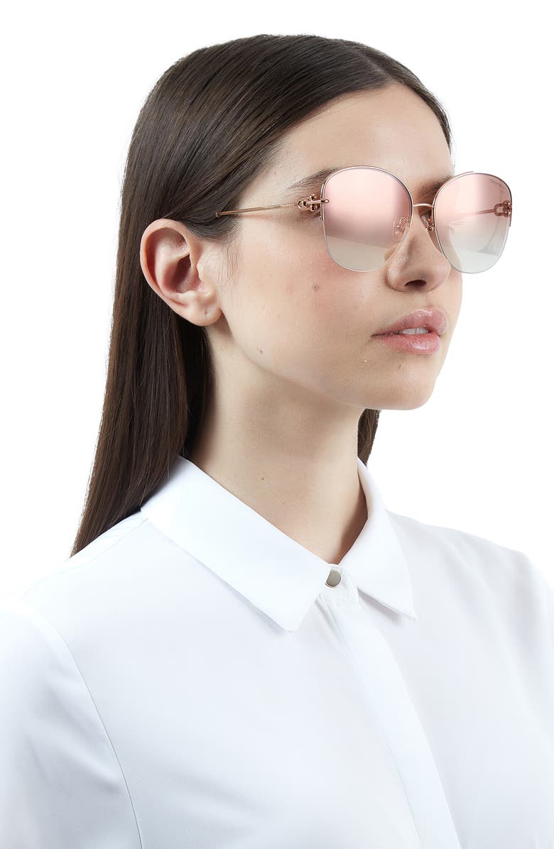 Tiffany & Co. 58mm Semirimless Round Sunglasses, Alternate, color, 