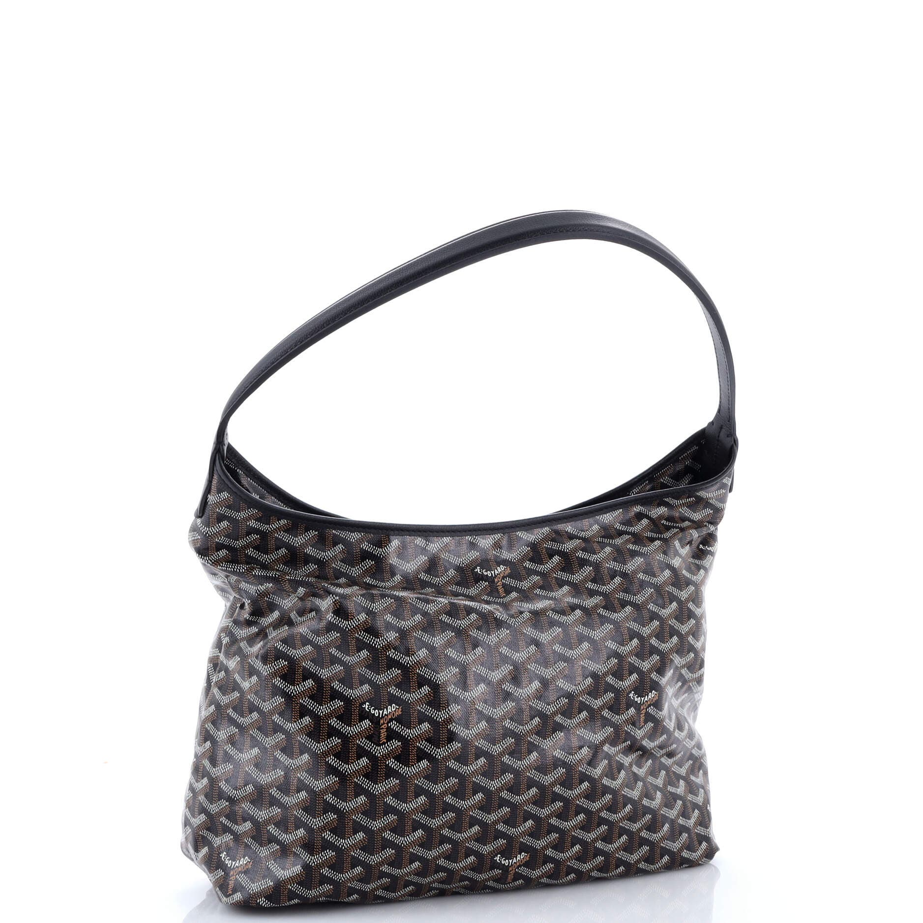 Pre-Owned Goyard Boheme Hobo Printed Coated Canvas, Alternate, color, Black