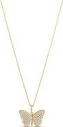 SHYMI Pavé Butterfly Pendant Necklace