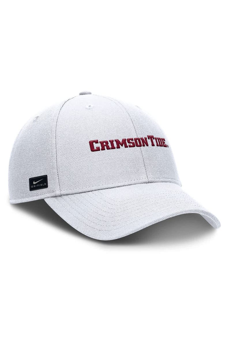 Nike Men's Nike White Alabama Crimson Tide 2025 On-Field Rise Performance Adjustable Hat, Alternate, color, White