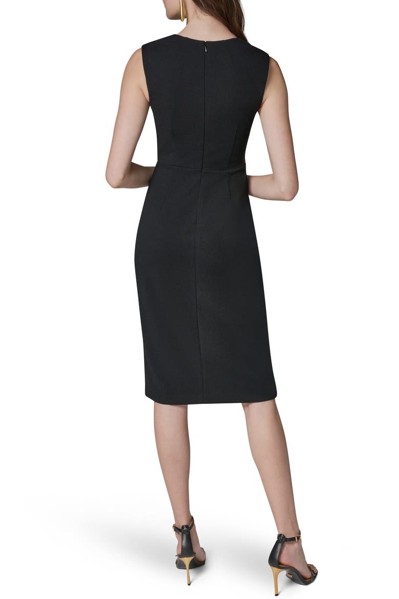 Wrap Front Sleeveless Sheath Dress, Alternate, color, BLACK