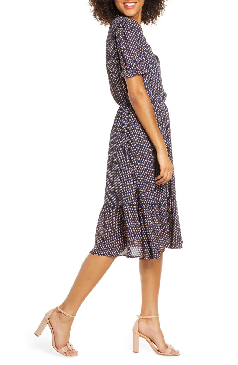Fraiche by J Puff Sleeve Midi Dress, Alternate, color, 
