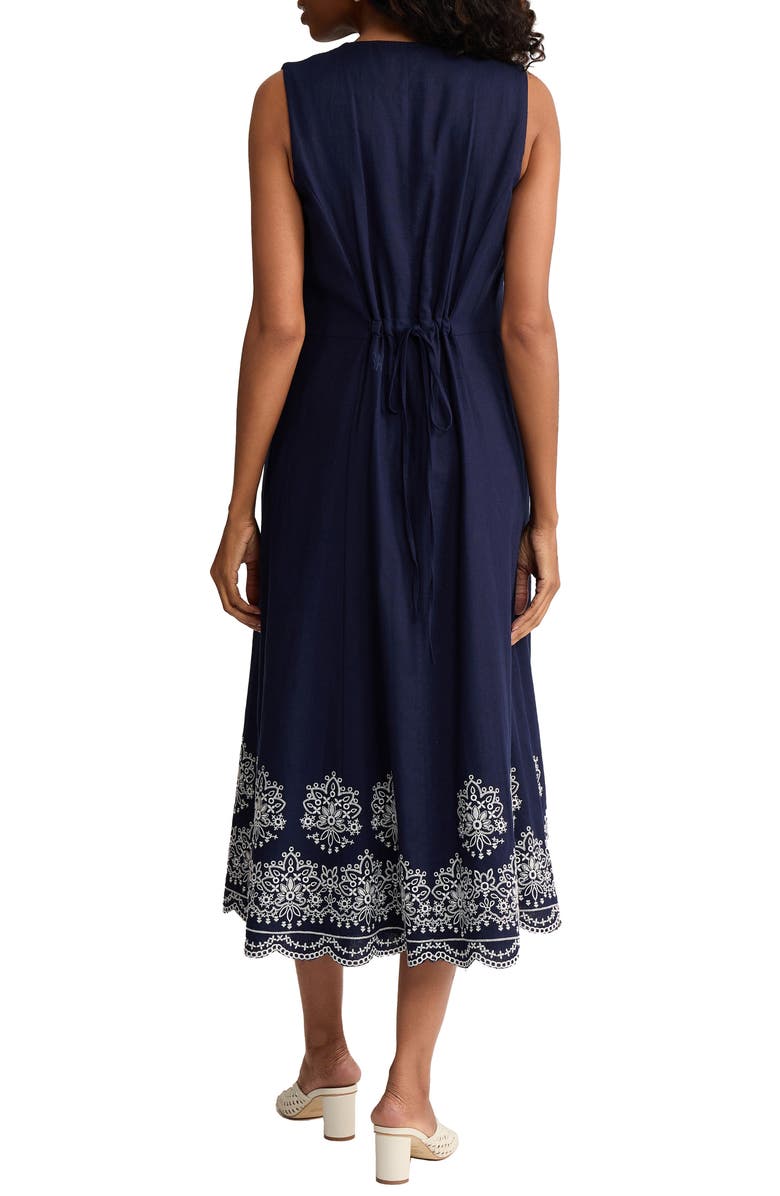 Jones New York Linen Blend Sleeveless Dress, Alternate, color, Pacific Navy