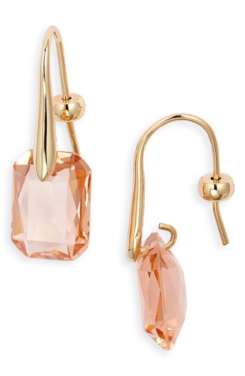 Floating Octagon Crystal Drop Earrings