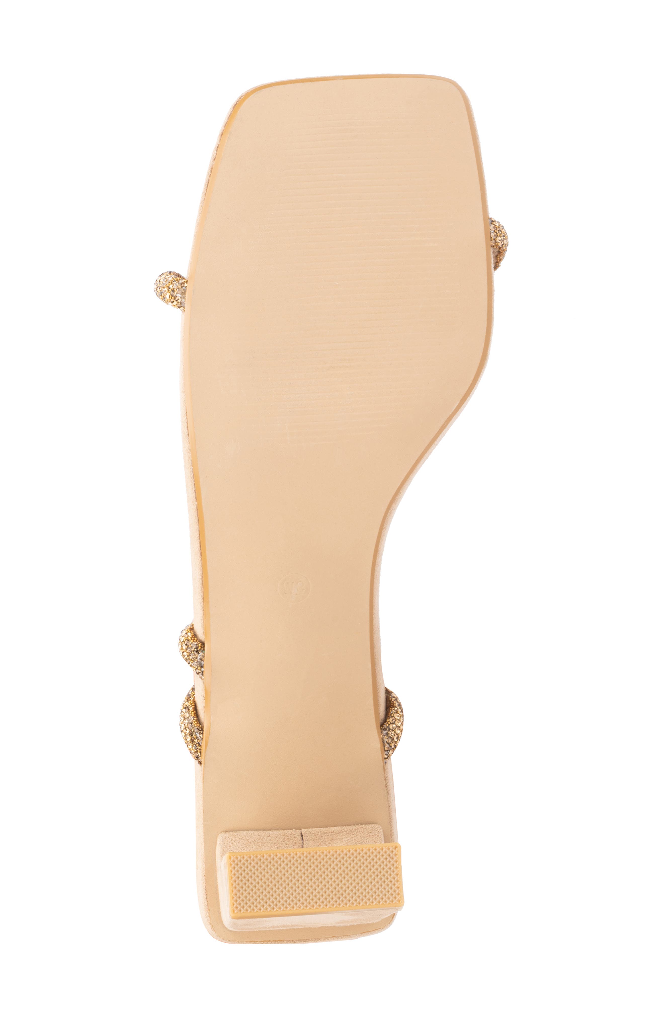 Fashion to Figure Nikita Pavé Crystal Slide Sandal - Wide Width, Alternate, color, Nude