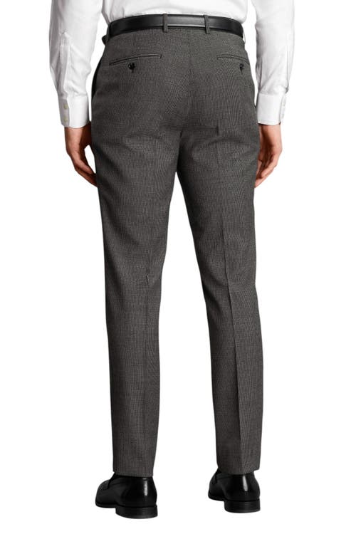 Charles Tyrwhitt Stretch Wool Trousers In Gray