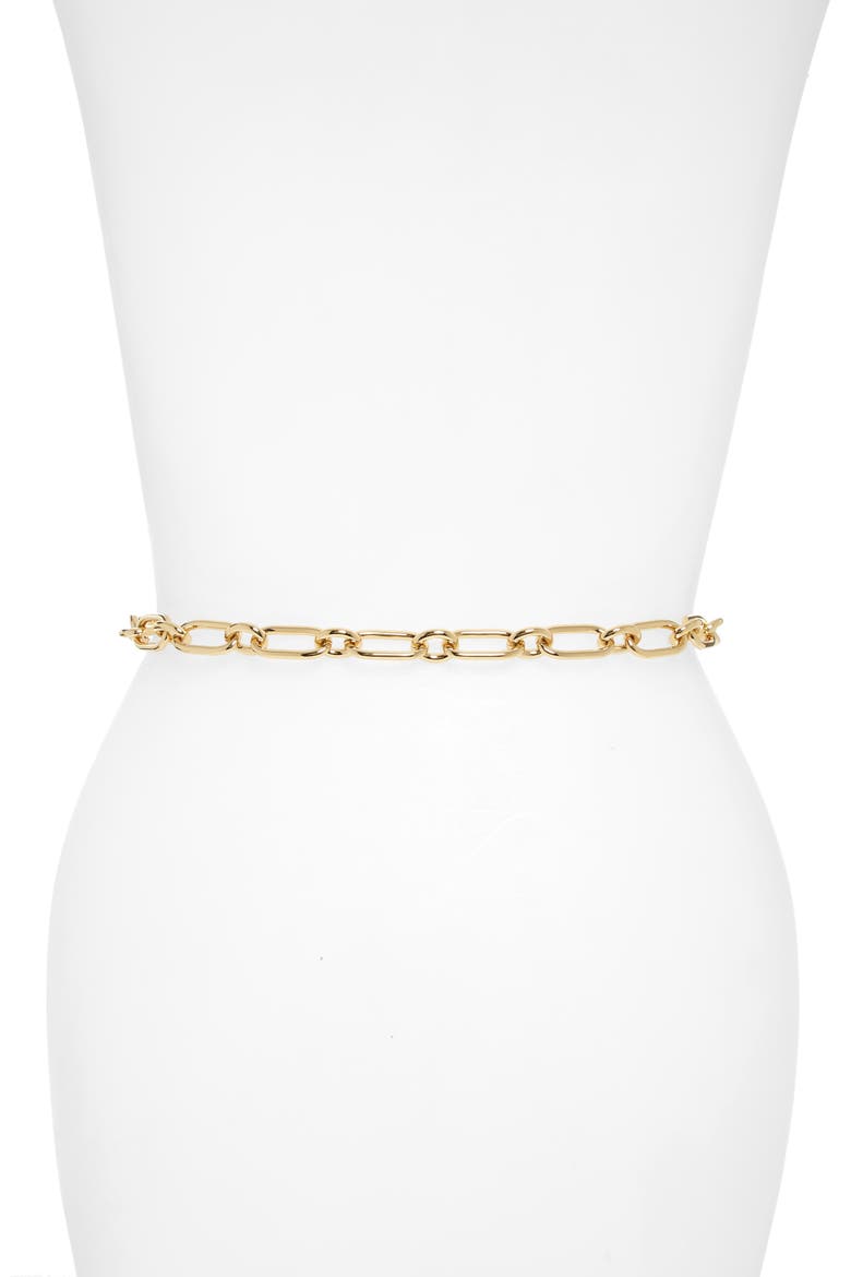 Logo Chain Belt, Alternate, color, GOLD