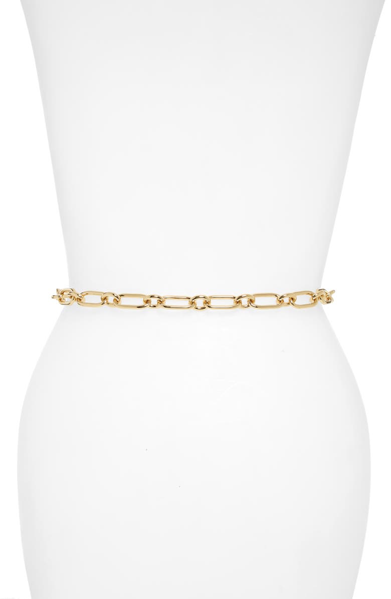 Fendi Logo Chain Belt, Alternate, color,