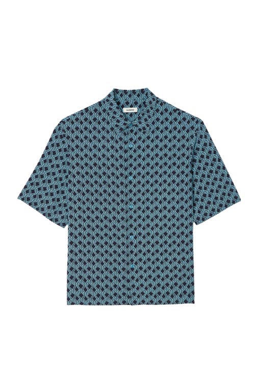 Sandro Rope Print Shirt In Blue