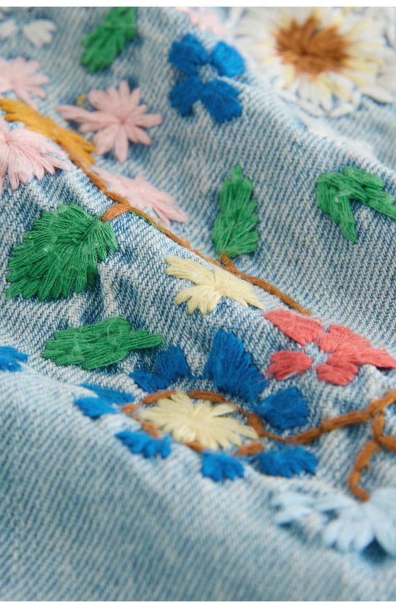 NEXT Kids' Embroidered Denim Romper & Frill Shirt Set, Alternate, color, Blue