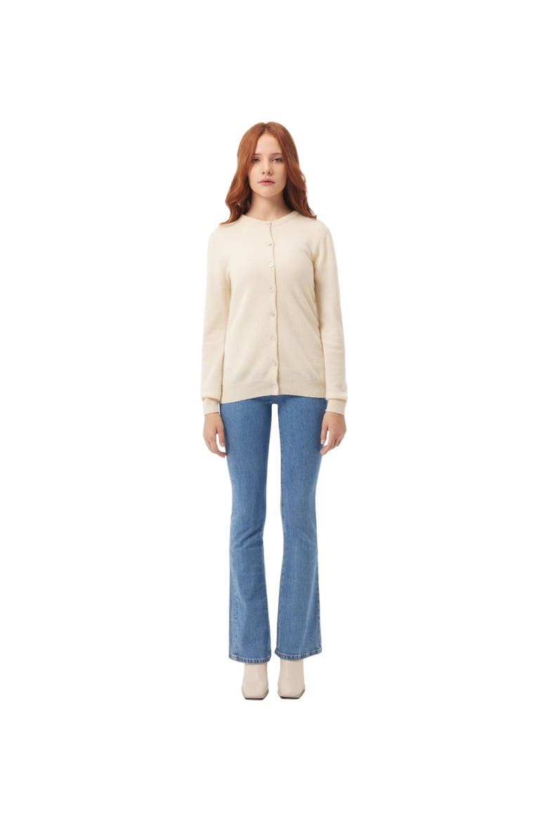 Essential Cashmere Crewneck Cardigan, Main, color, off white