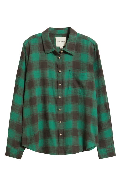 Lucky Brand Clyde Plaid Coton Flannel Button-up Shirt In Green