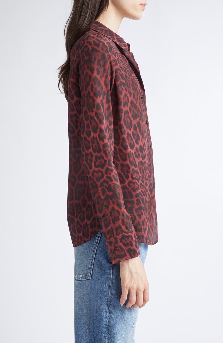 Stella McCartney Iconic Leopard Print Button-Up Shirt, Alternate, color, 6062 - Berry