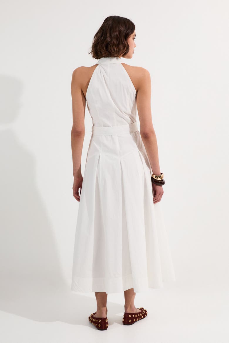Midi Shirt Dress With Dropped Waist, Alternate, color, White