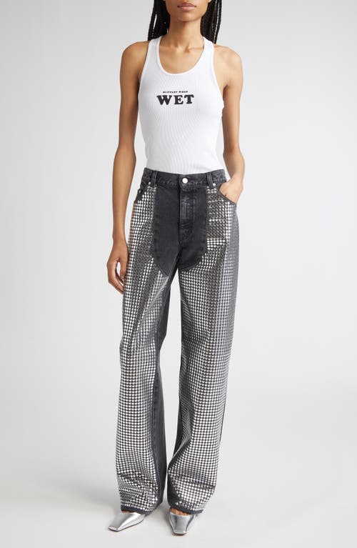 Stella Mccartney Slippery When Wet Flocked Rib Tank In White