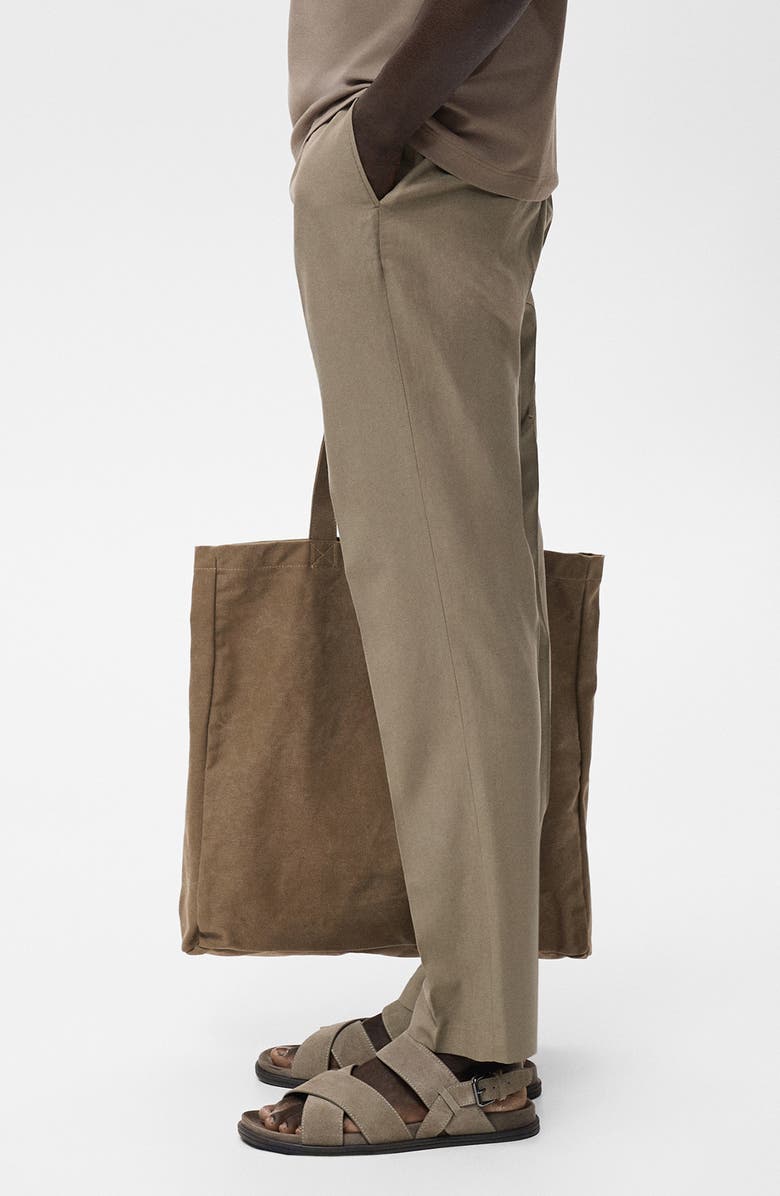 MANGO Tapered Crop Chinos, Alternate, color, Brown