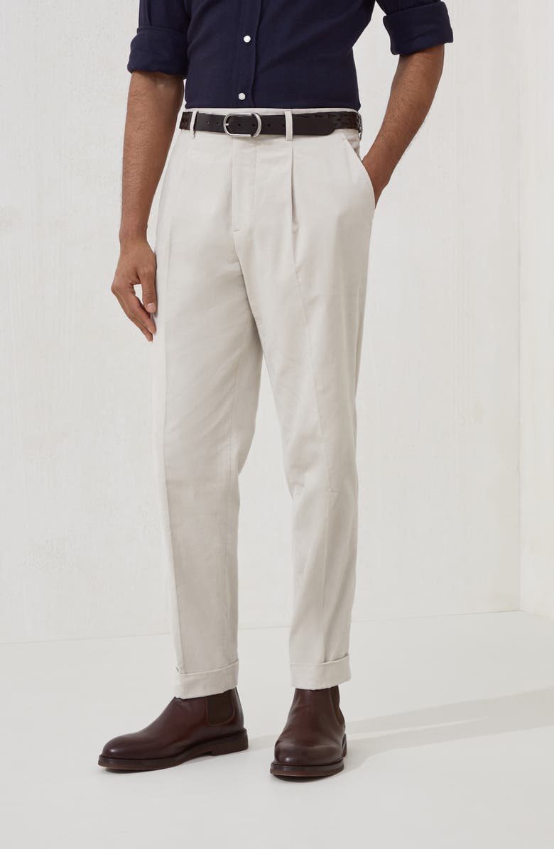Brunello Cucinelli Corduroy trousers, Alternate, color, Ivory