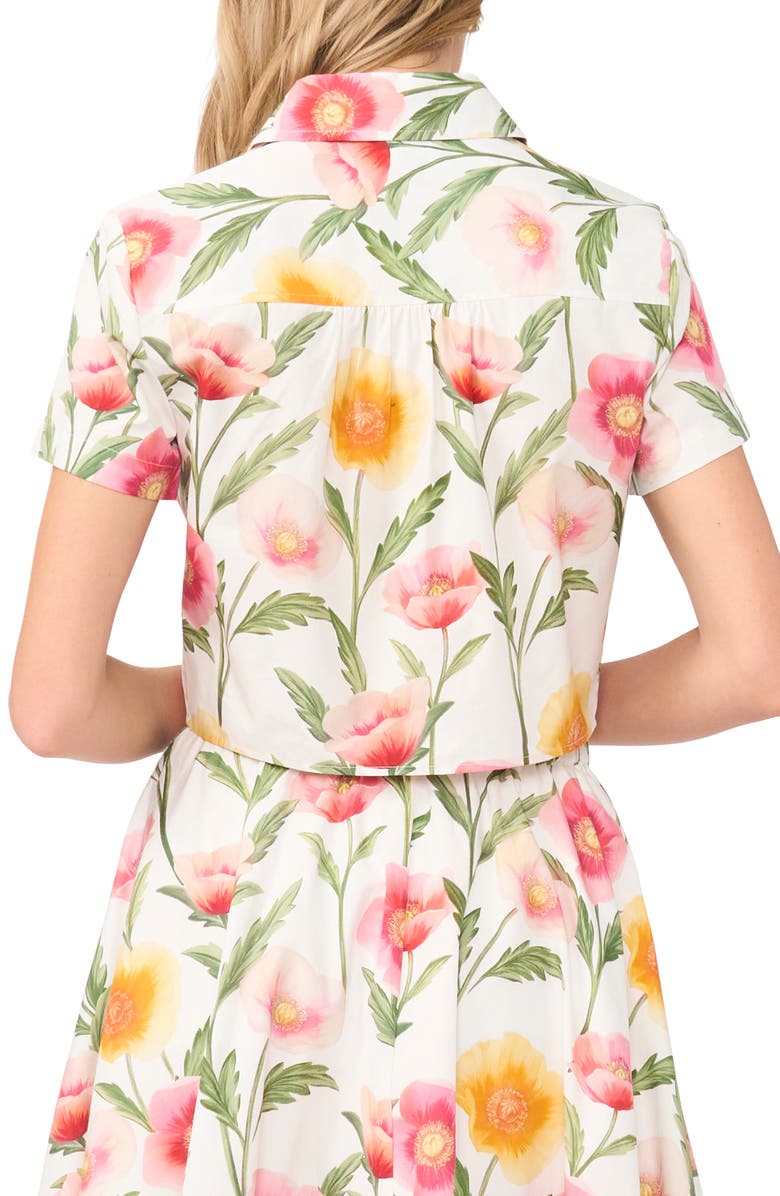 Ted Baker Libby Floral Tie Front Cotton Button-Up Shirt, Alternate, color,