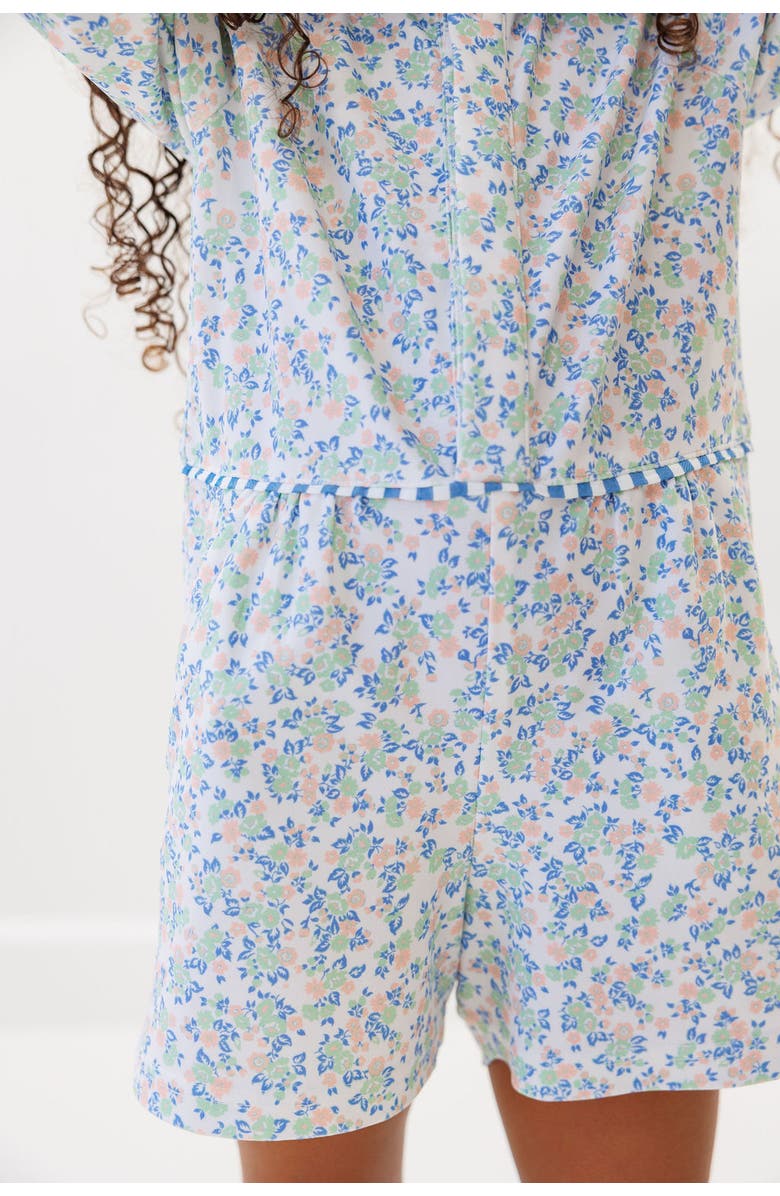 Courtside Kids Girls Sailor Flag Romper, Alternate, color, Floral/Seersucker