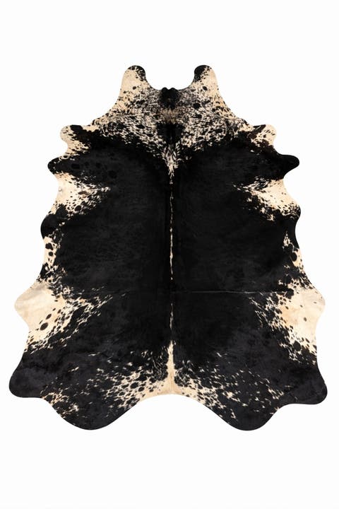 Eco Hides Lazlo Black Speckled Cowhide Rug  7'11" × 6'6"