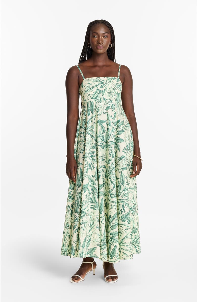 DIARRABLU Toile Olive Oria Midi Dress Cotton Poplin, Alternate, color, Toile Olive