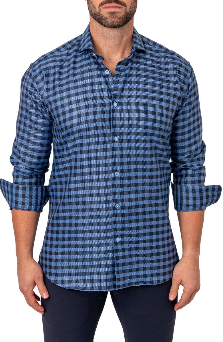 Maceoo Einstein Squares Regular Fit Button-Up Shirt, Main, color,