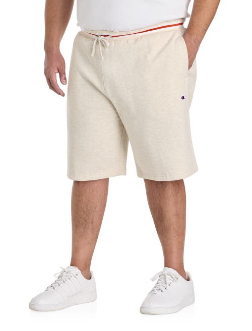 Champion Big & Tall Contrast-ribbed Fleece Shorts In Neutral