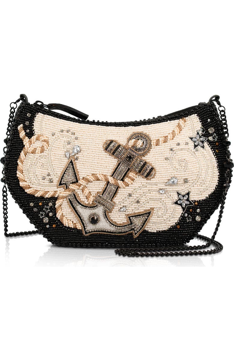 Mary Frances Accessories Hold Fast Crossbody Handbag, Main, color, White / Black