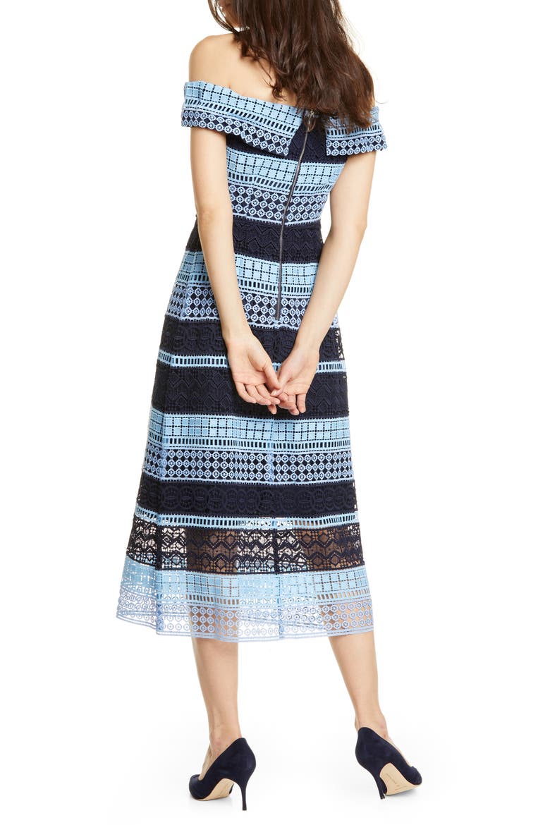 Off-the-Shoulder Lace Dress, Alternate, color, BRIGHT BLUE