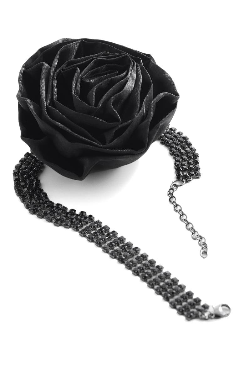 MANGO Maxi Flower Choker Necklace, Alternate, color,