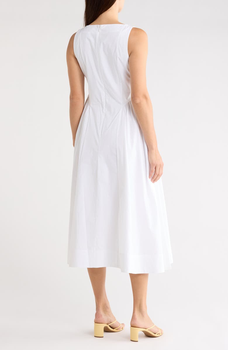 CeCe Godet Pleat Maxi Dress, Alternate, color, Ultra White