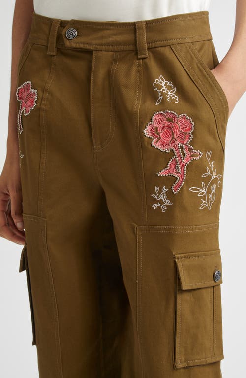 Cinq À Sept Desert Rose Zola Embrodiered Cargo Pants In Multi