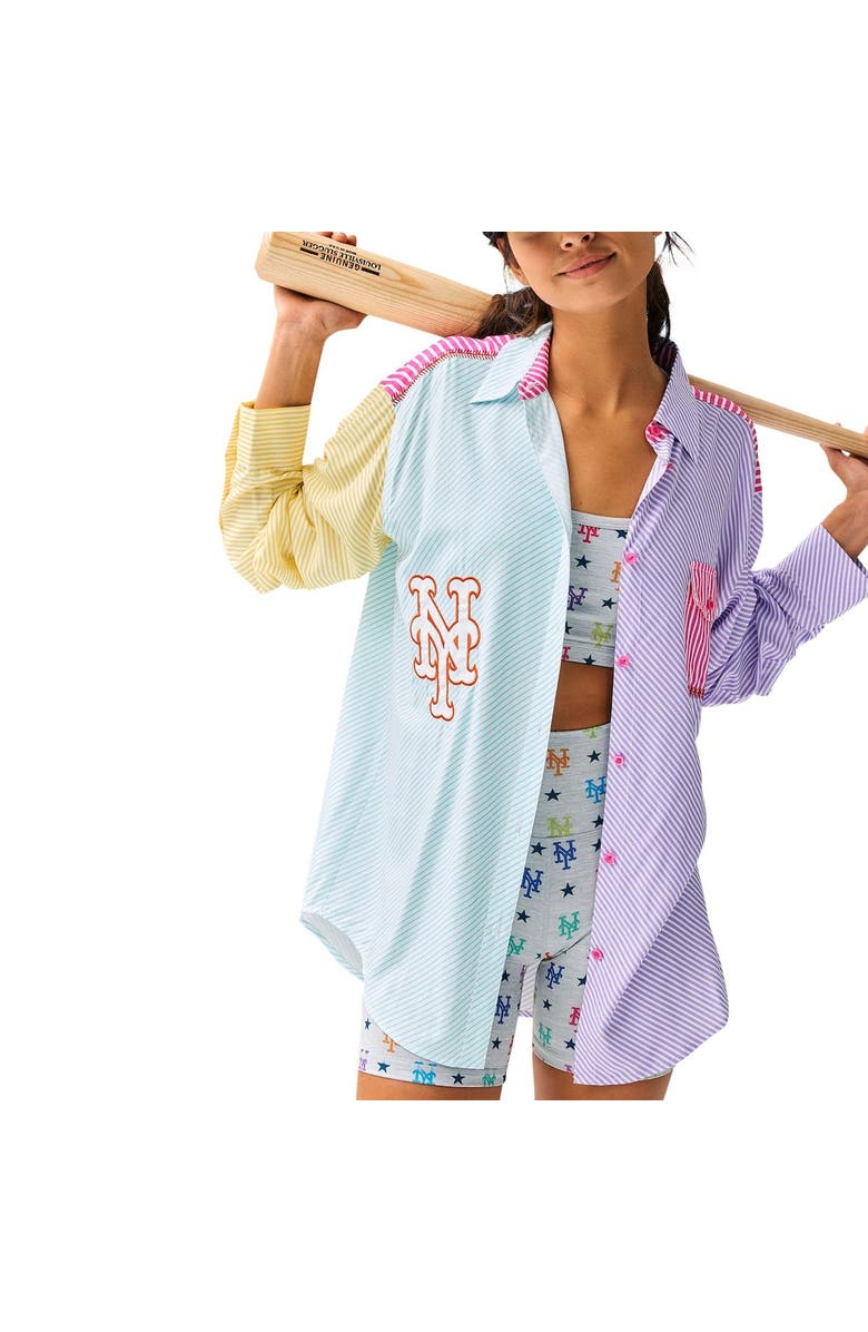 Terez Women's Terez New York Mets Button-Up Shirt, Alternate, color, Blue