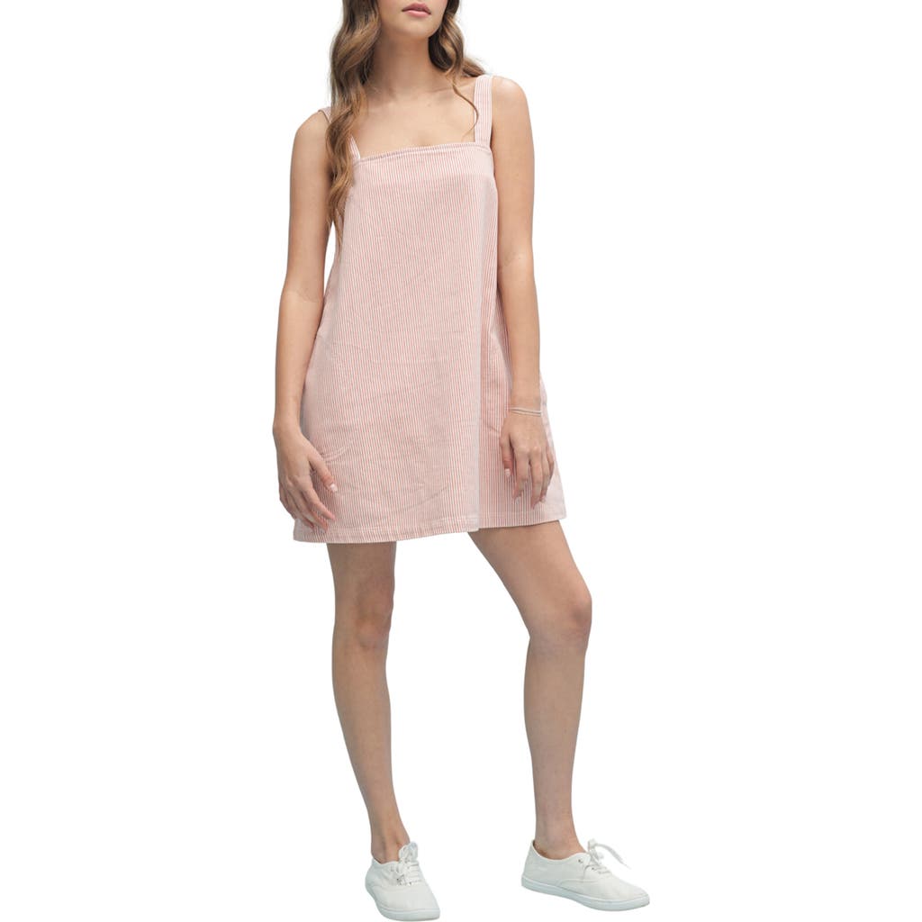 Wishlist Denim Stripe A-line Minidress In Pink