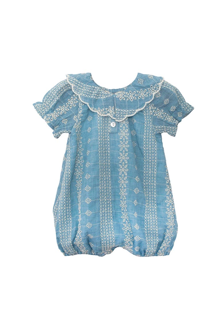 Delicate Blue Short Sleeve Romper, Alternate, color, Blue