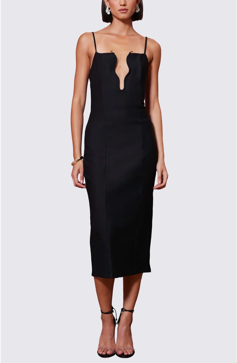 Bishop + Young Gigi Ponte Dress, Main, color, Black