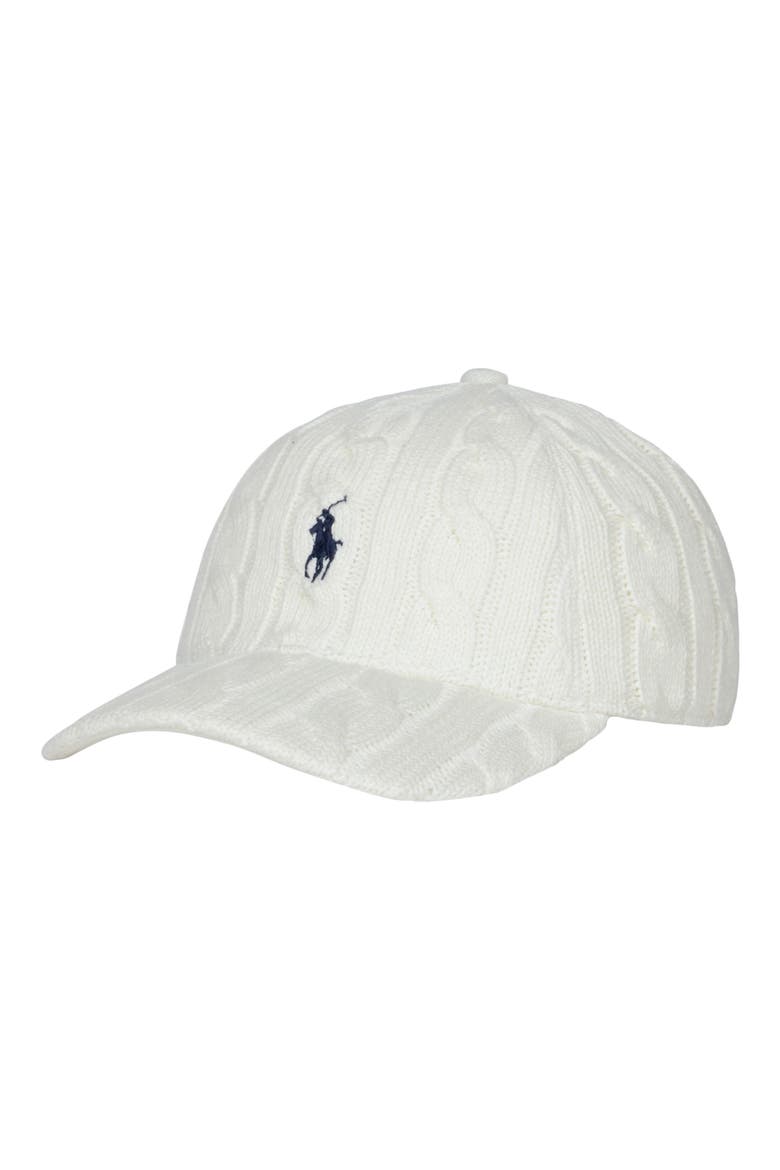 Cable Stitch Baseball Cap, Main, color, ANTIQUE CREAM