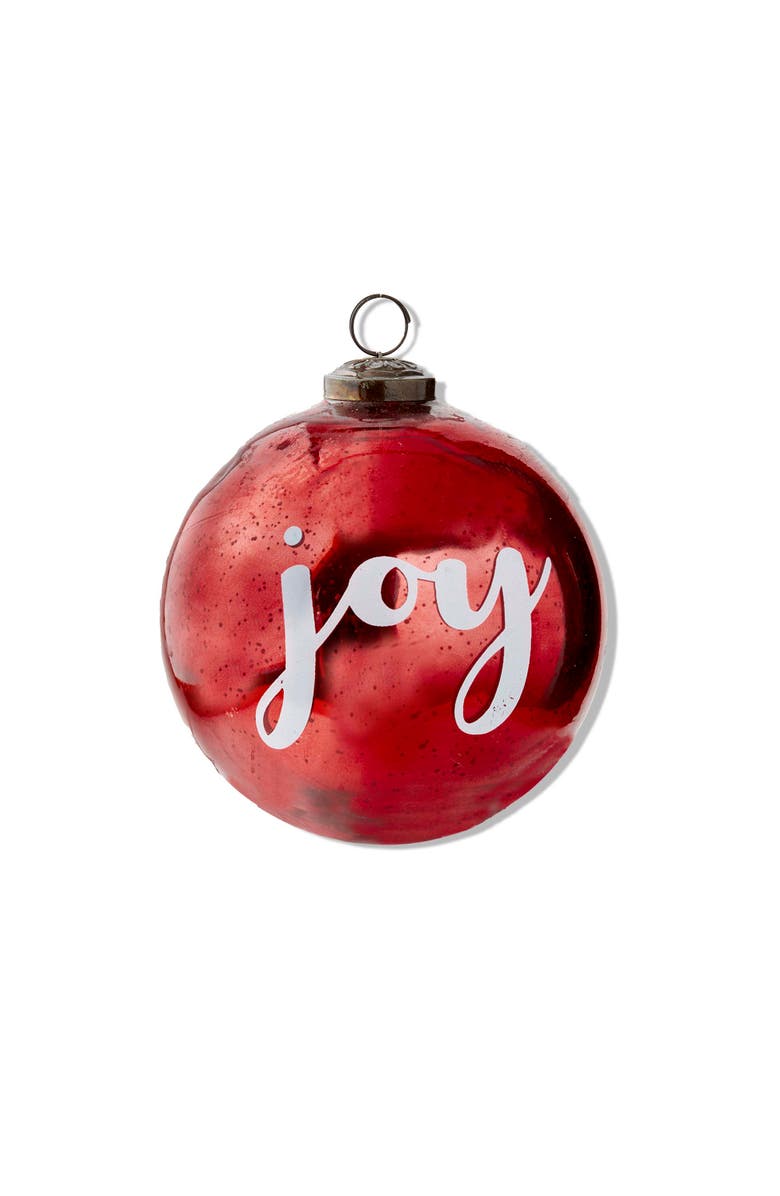 tag Red Glass Joy Ornament for Christmas Tree Decorative Holiday, Main, color, Red