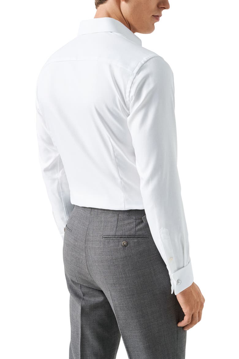 Contemporary Fit Diamond Weave Dress Shirt, Alternate, color, WHITE