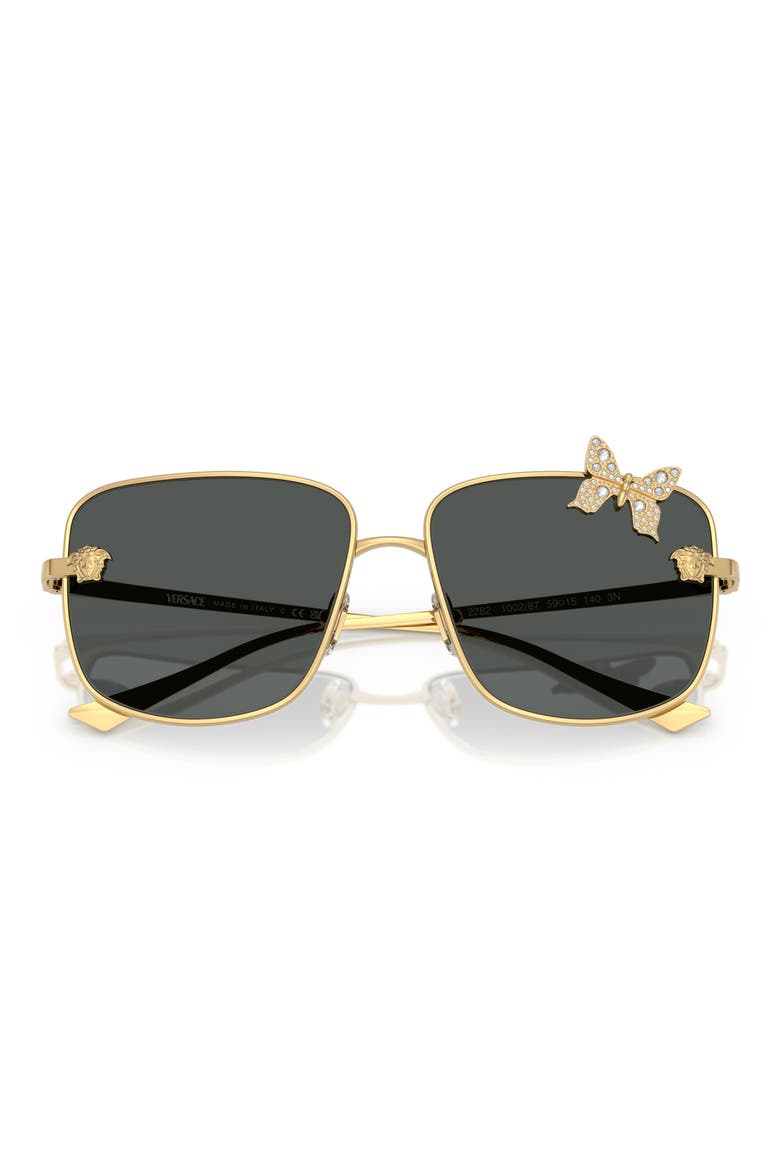 59mm Square Sunglasses, Alternate, color, GOLD