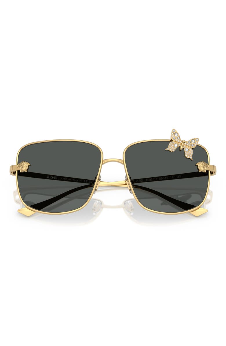 Versace 59mm Square Sunglasses, Alternate, color, Gold