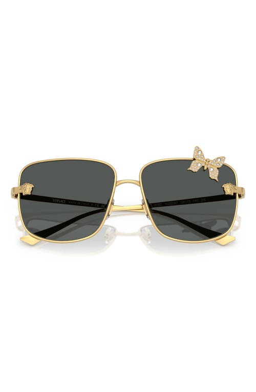 Versace Ve2282 Square Metal Sunglasses In Gold